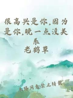 很高興是你,因為是你,晚一點沒關(guān)系
