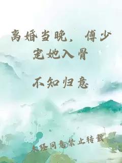 離婚當(dāng)晚，傅少寵她入骨