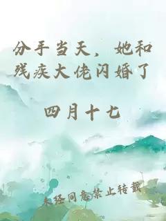 分手當天，她和殘疾大佬閃婚了