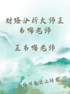 財經(jīng)分析大師王韋鳴老師